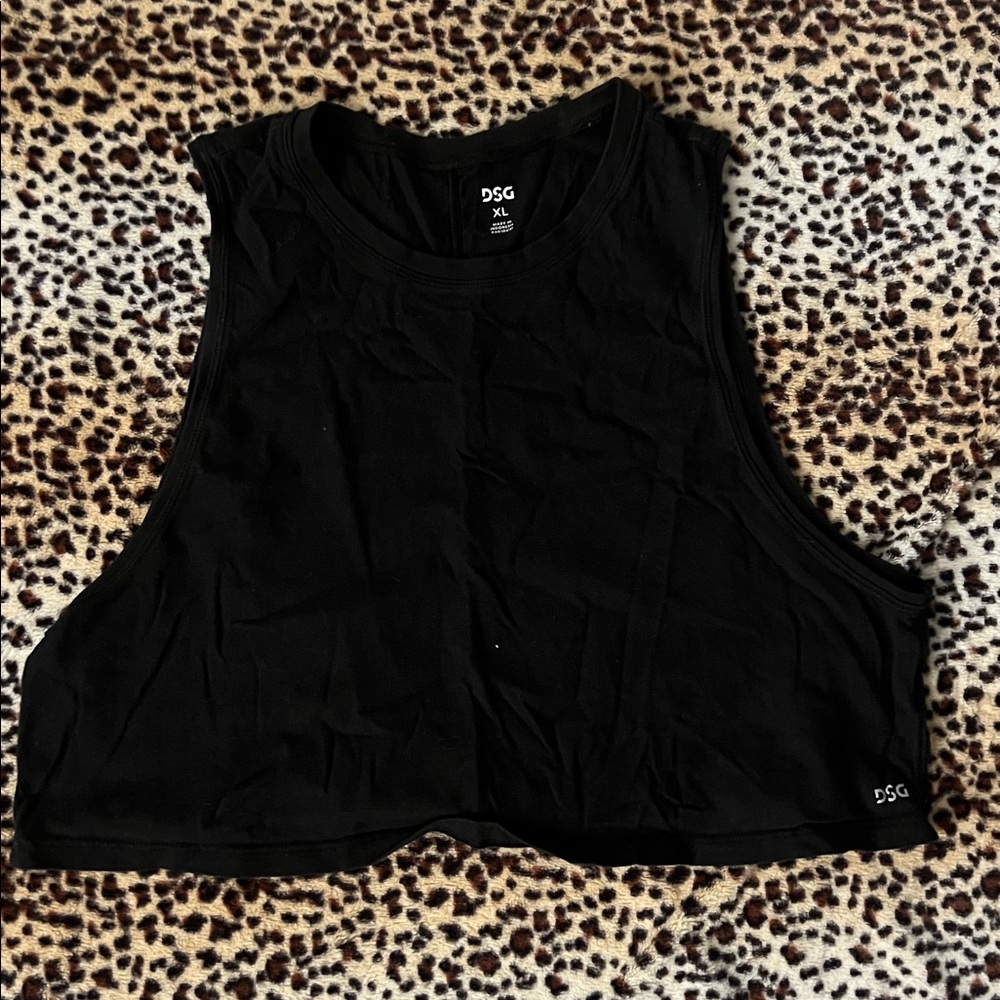 DSG Black Sleeveless Crop Top